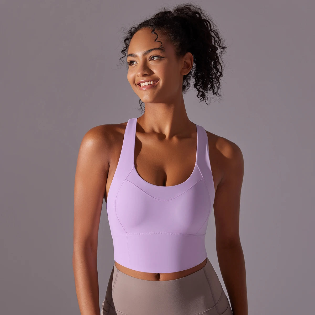 Crop top deportivo mujer Negro