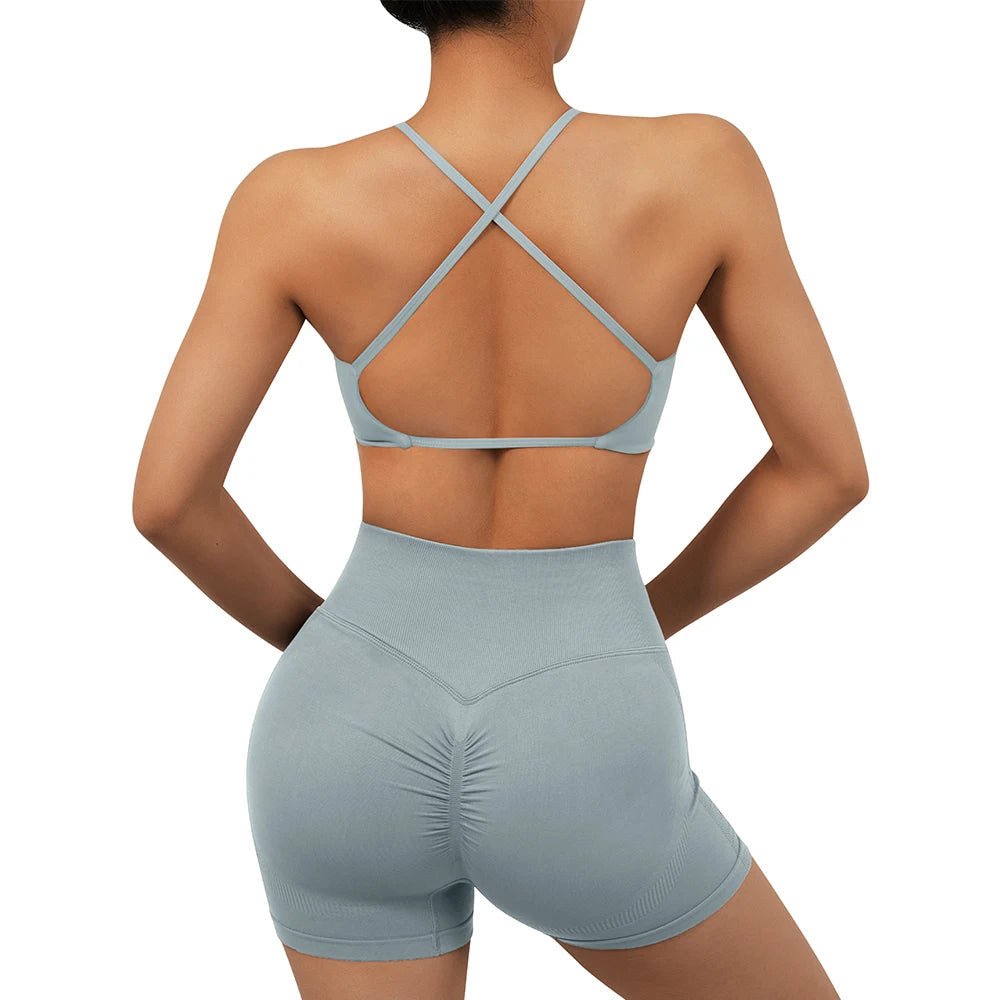 Top bra blanco deportivo mujer