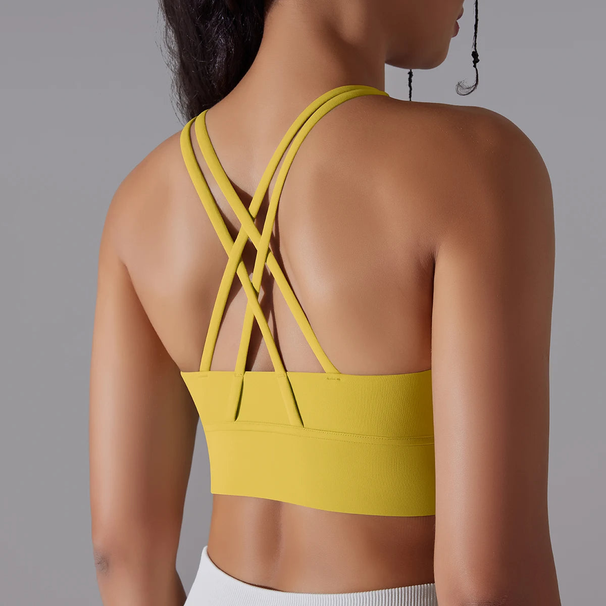 Crop top deportivo mujer Amarillo