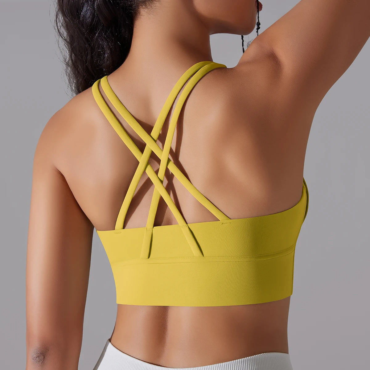Crop top deportivo mujer Amarillo