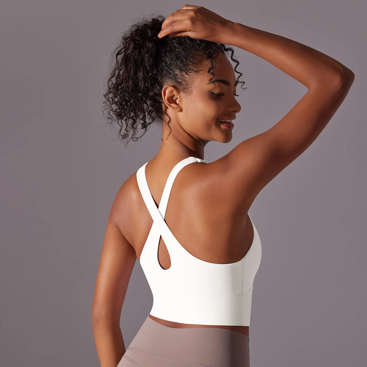 Crop top deportivo mujer Negro