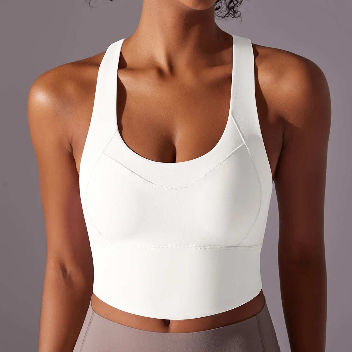 Crop top deportivo mujer Negro