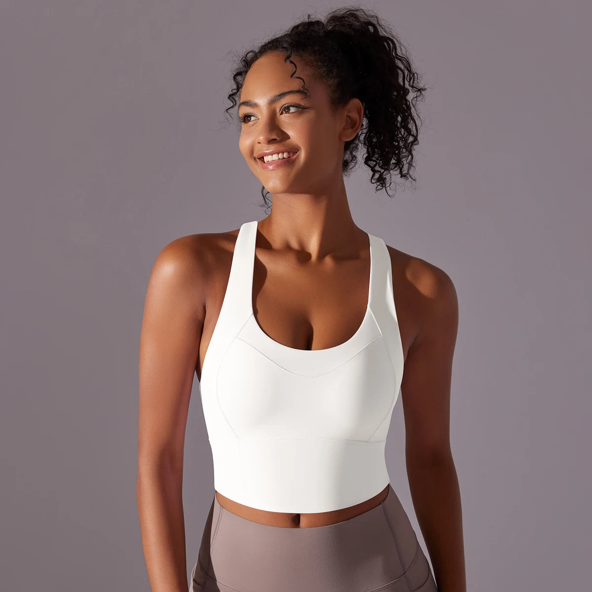 Crop top deportivo mujer Negro