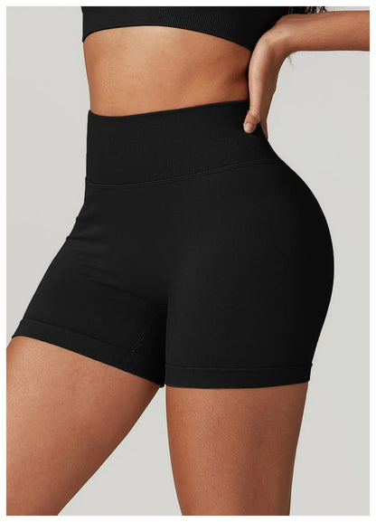 short de gym mujer sin costura Negro