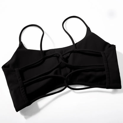 Crop top deportivo mujer Negro