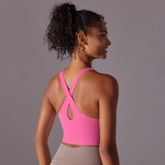 Crop top deportivo mujer Rosa