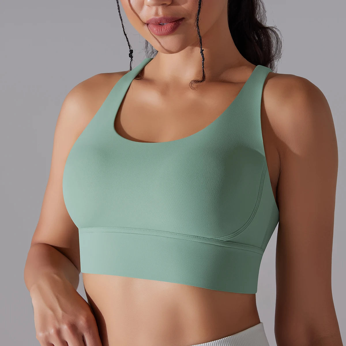 Crop top deportivo mujer Verde