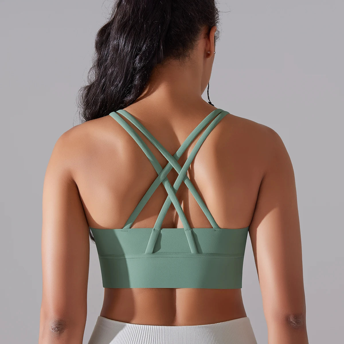 Crop top deportivo mujer Verde