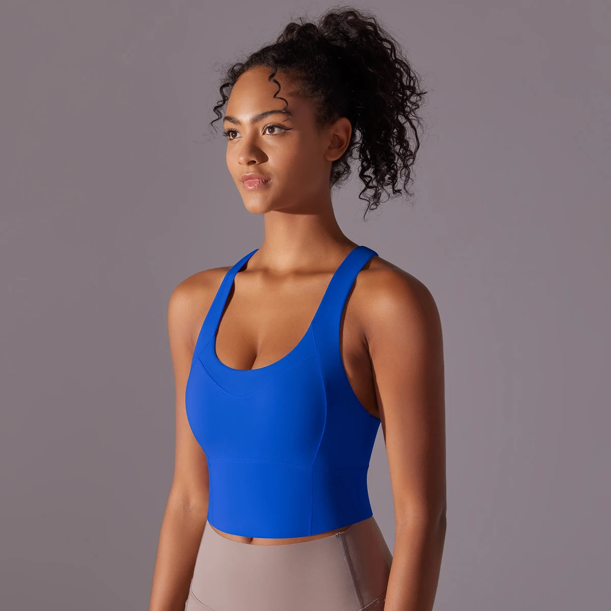 Crop top deportivo mujer Azul