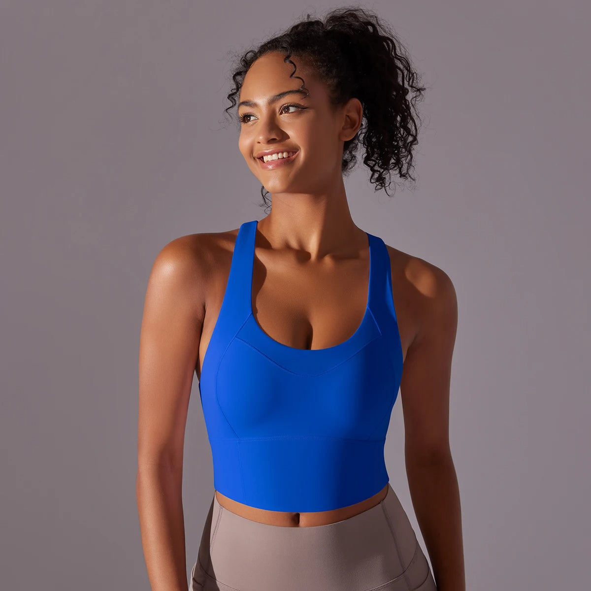 Crop top deportivo mujer Azul