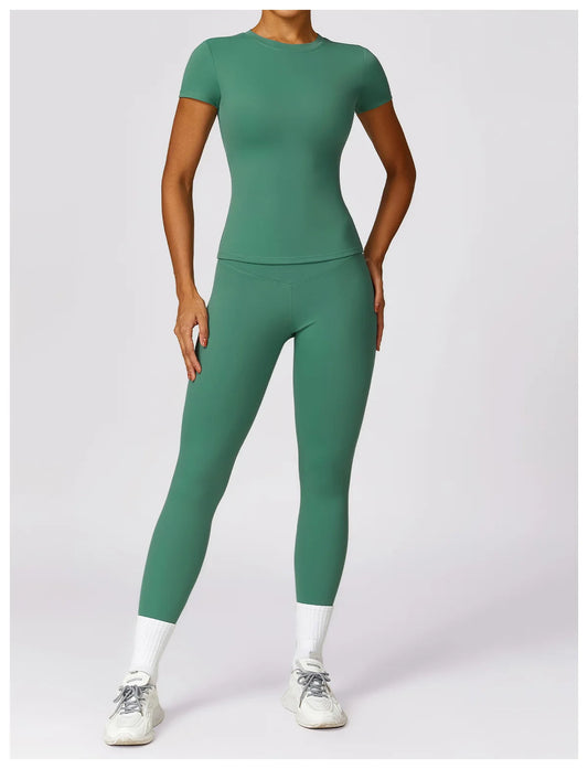 Conjunto deportivo mujer legging y top Verde