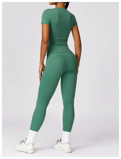 Conjunto deportivo mujer legging y top Verde