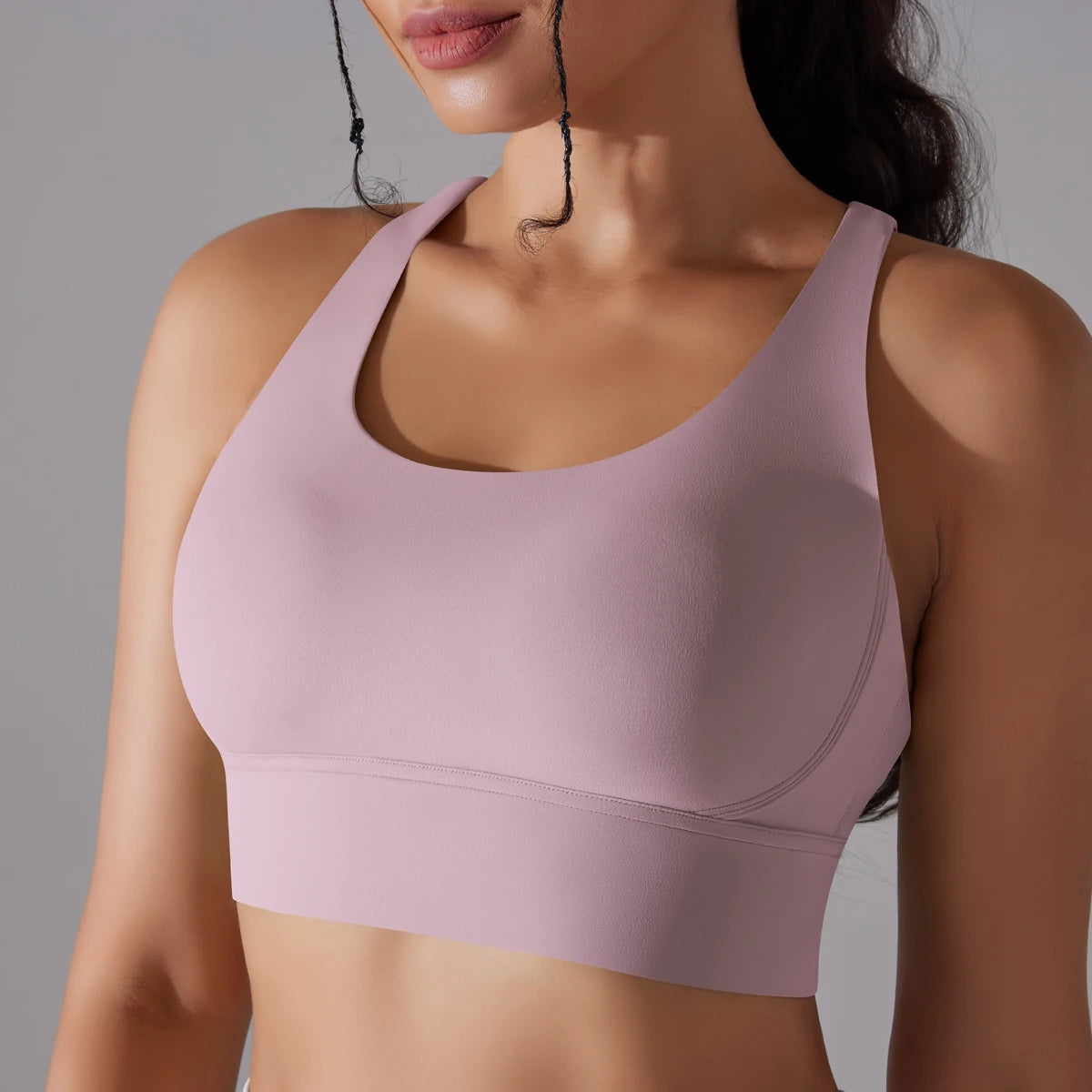 Crop top deportivo mujer Morado