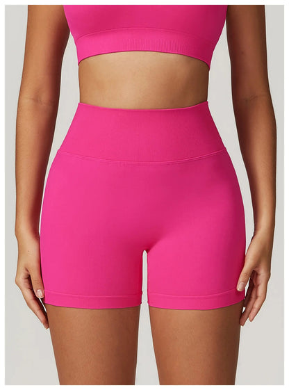 short de gym mujer sin costura Rosa