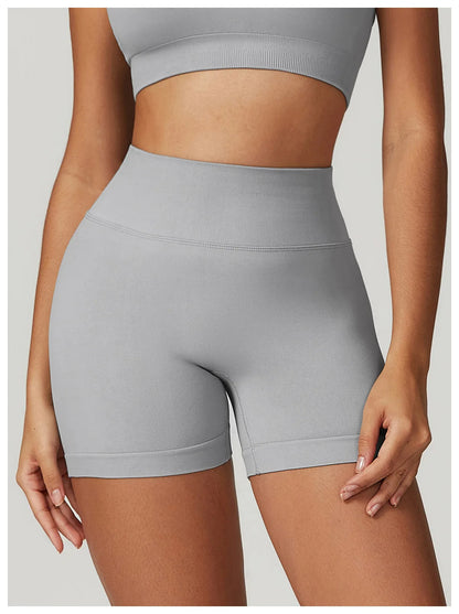 short de gym mujer sin costura Gris