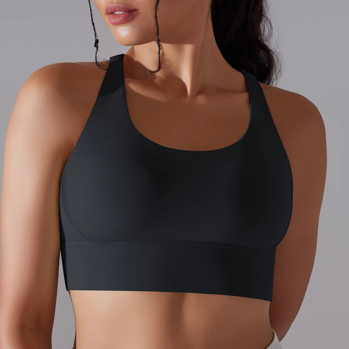 Crop top deportivo mujer Gris