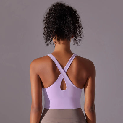 Crop top deportivo mujer Negro