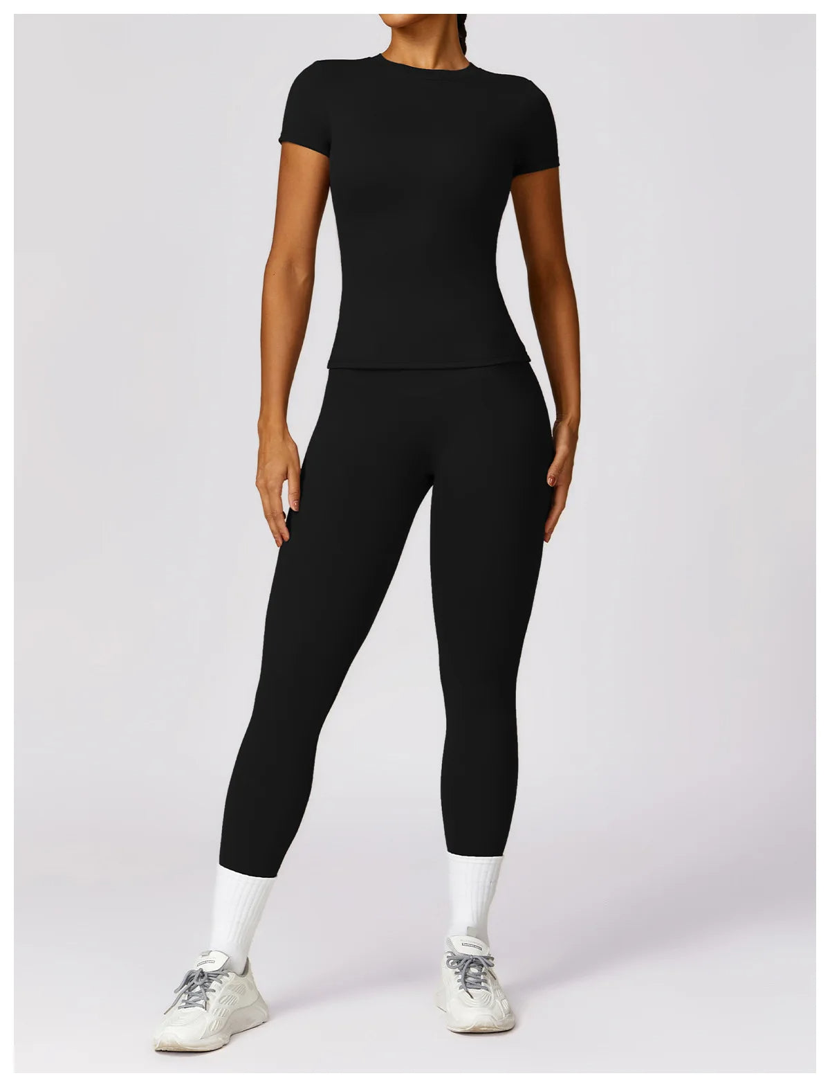 Conjunto deportivo mujer legging y Top Negro