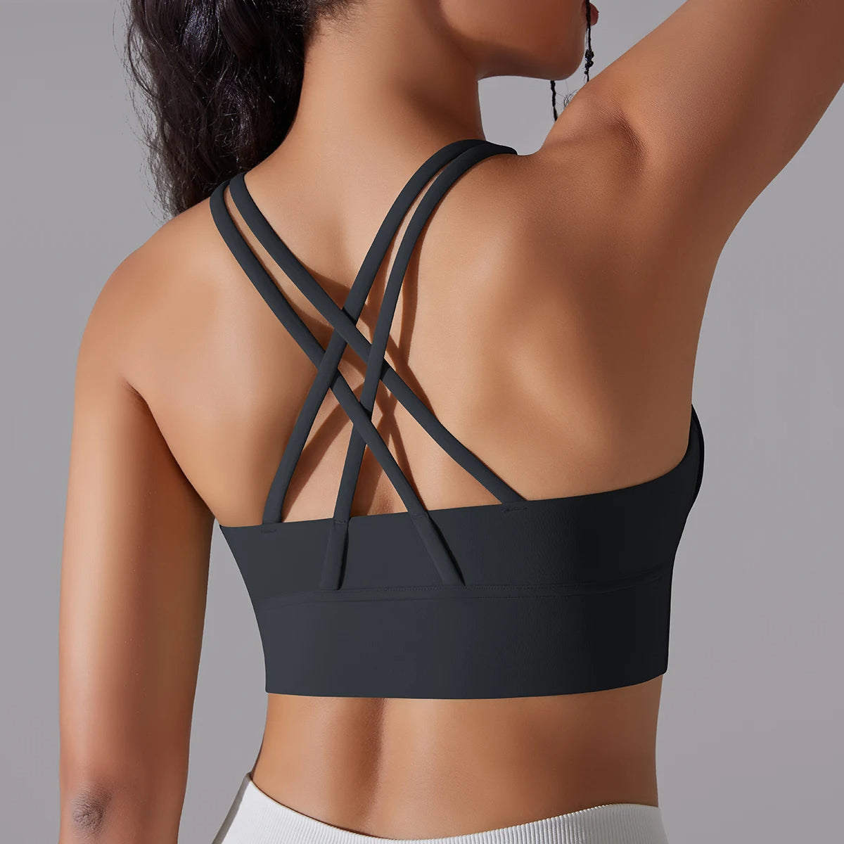 Crop top deportivo mujer Gris