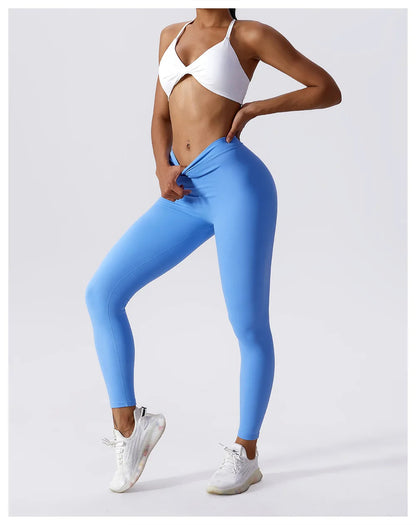 Leggings fitness mujer Azul