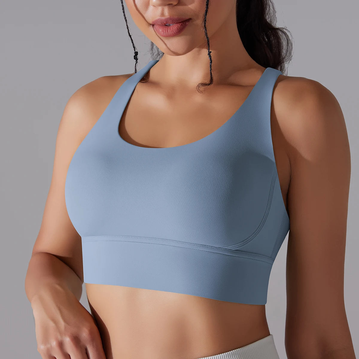 Crop top deportivo mujer Morado