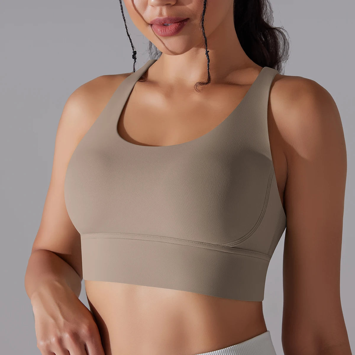 Crop top deportivo mujer Negro