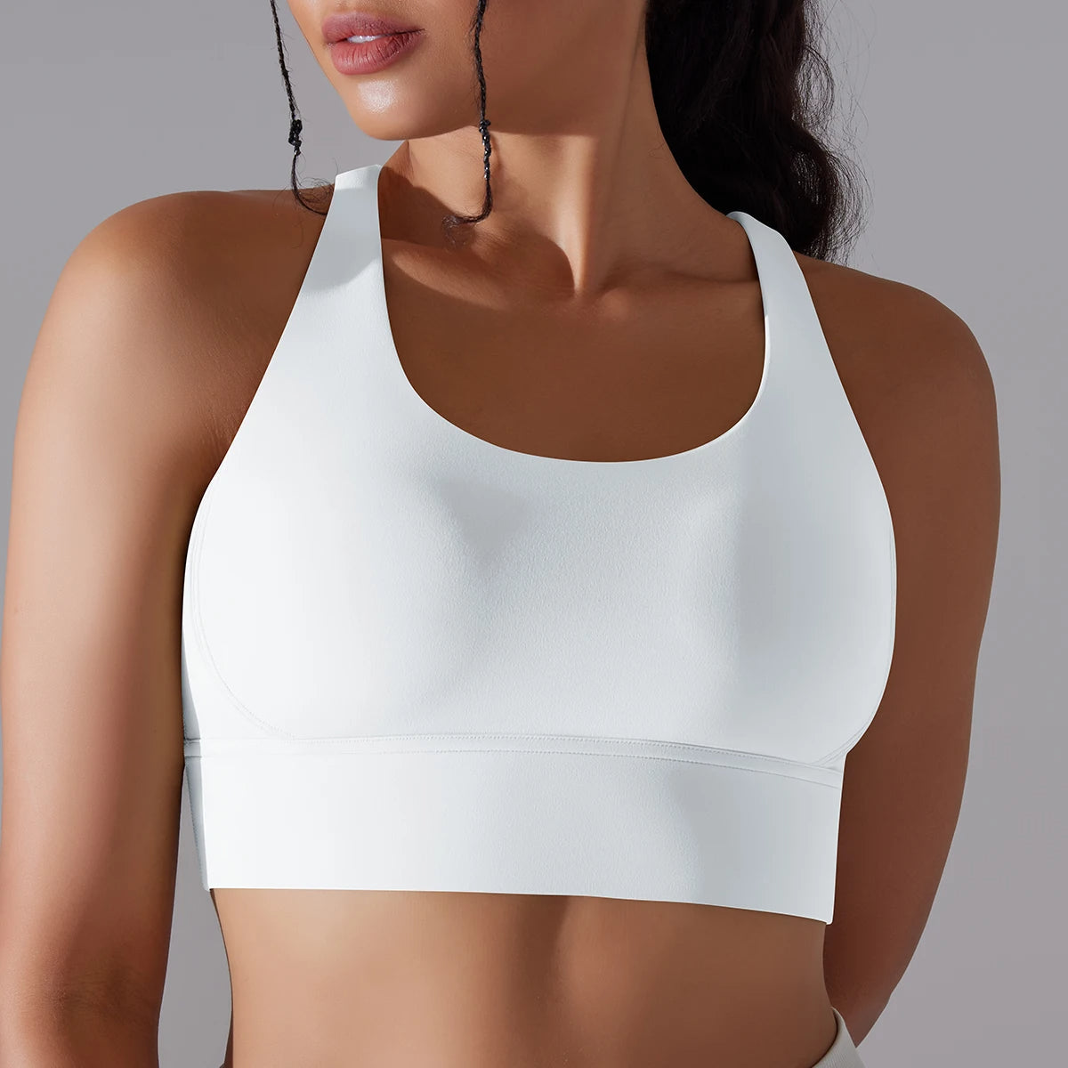 Crop top deportivo mujer Gris