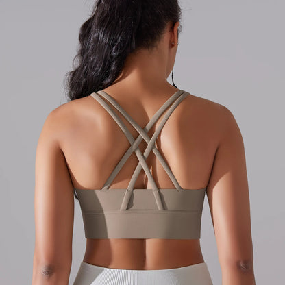 Crop top deportivo mujer Gris