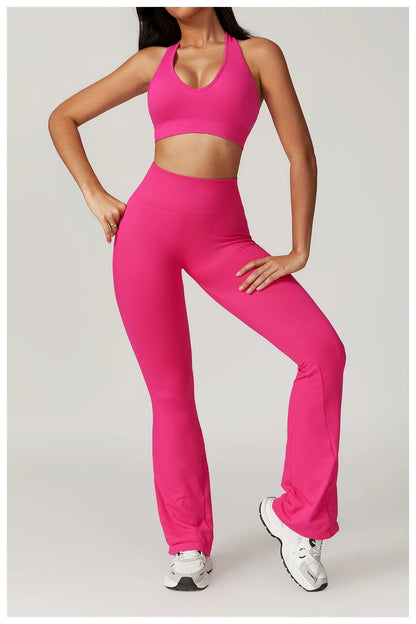 conjunto deportivo mujer Legging y Top sin costura marrón