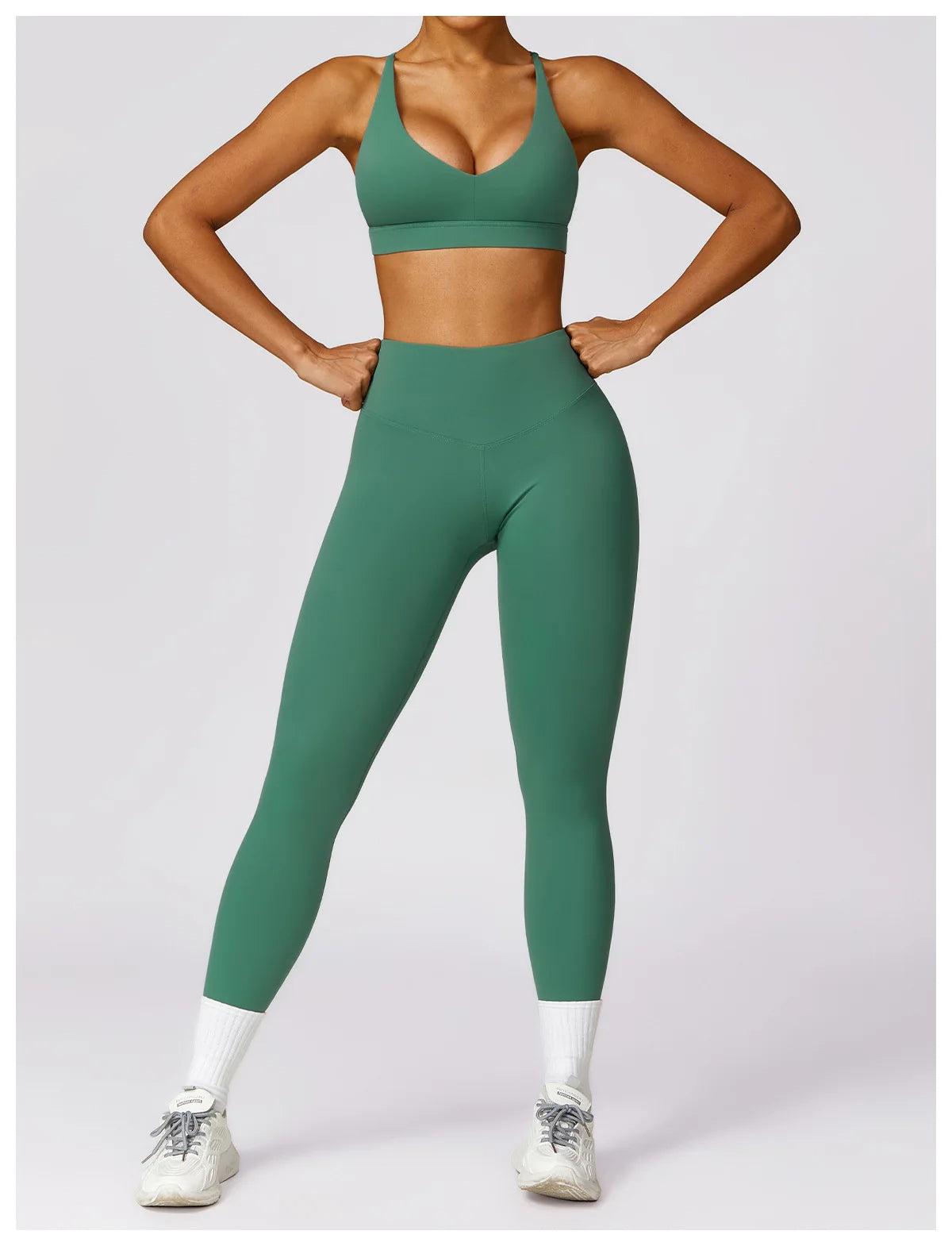 Conjunto deportivo mujer legging y Bra Verde