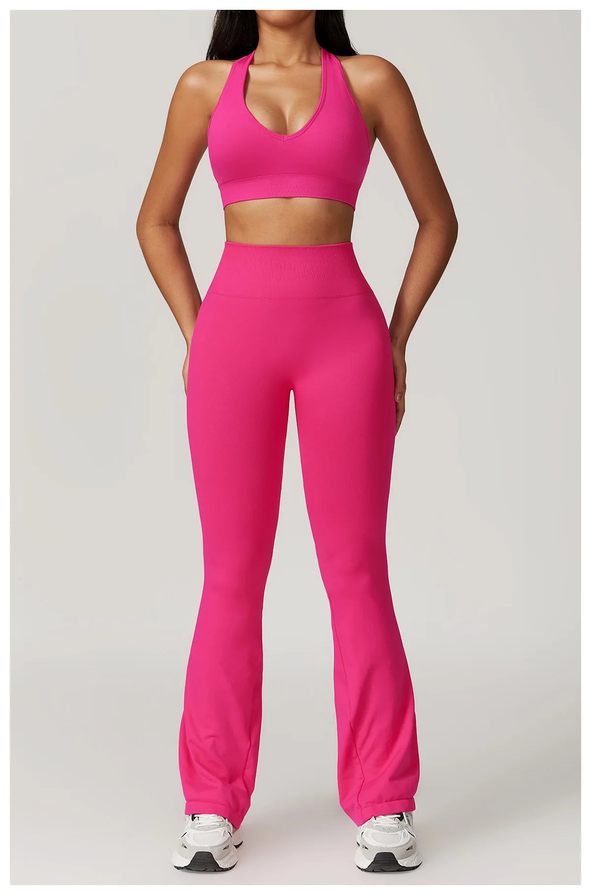 conjunto deportivo mujer Legging y Top sin costura Rosa