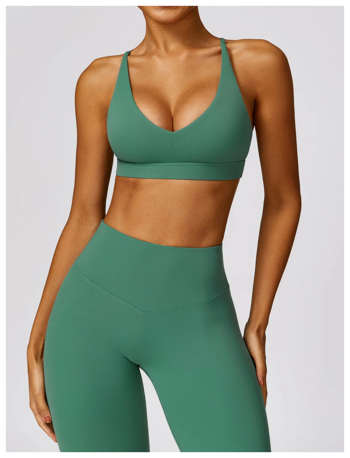 Conjunto deportivo mujer legging y Bra Verde