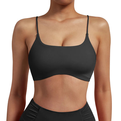 Crop top deportivo mujer Negro