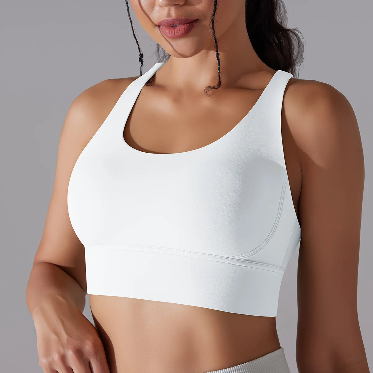 Crop top deportivo mujer Gris