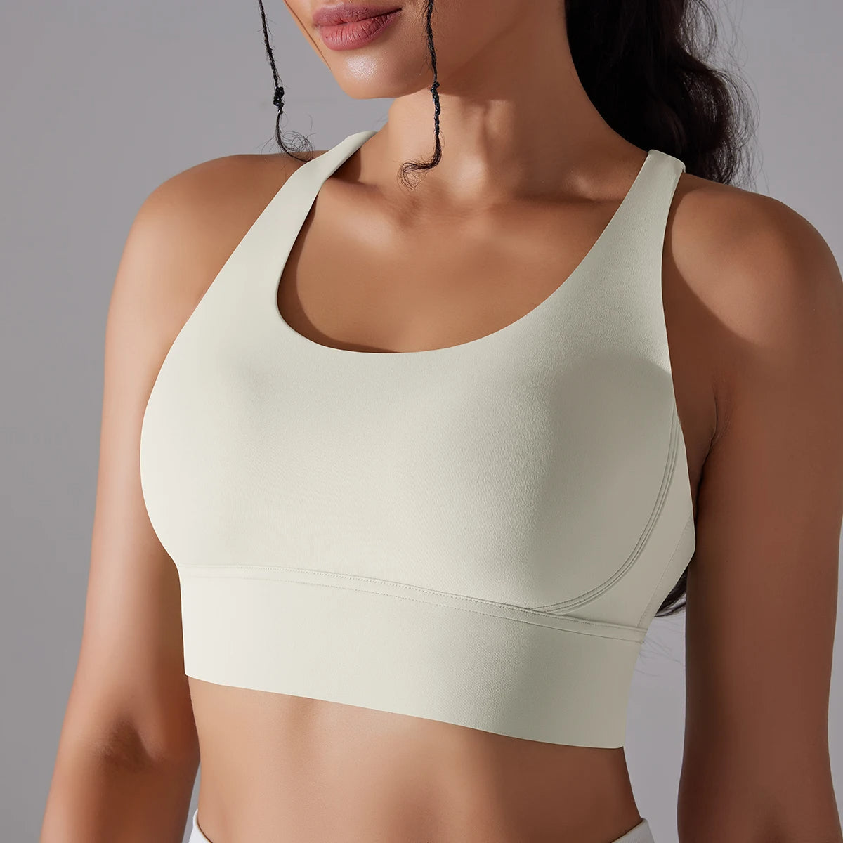 Crop top deportivo mujer Gris