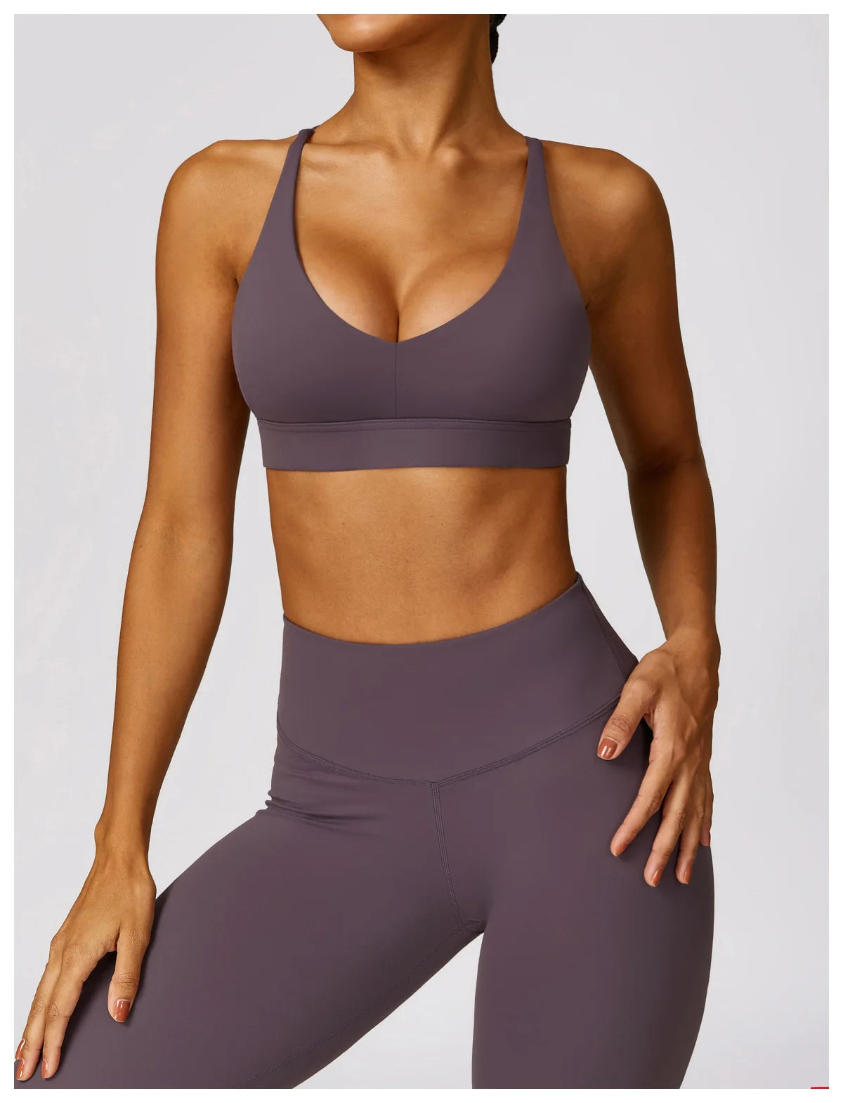 Conjunto deportivo mujer legging y Bra Morado