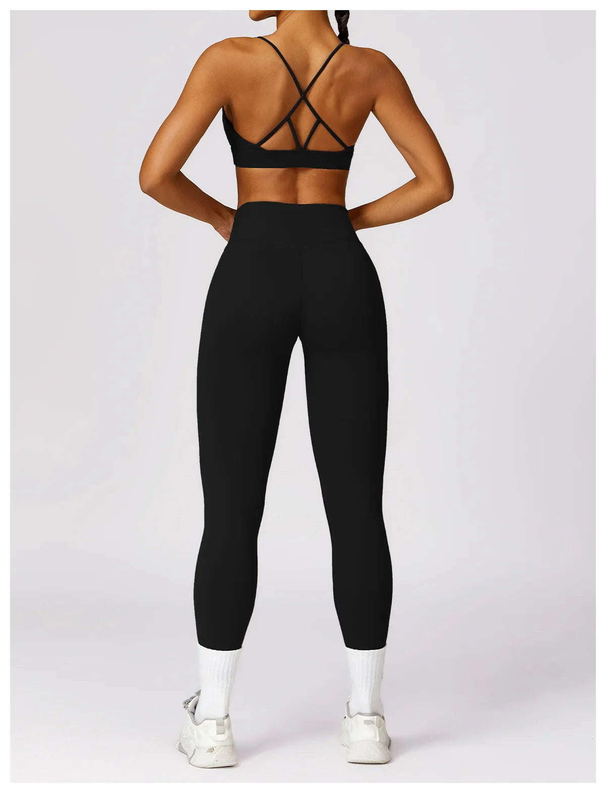 Conjunto deportivo mujer legging y Bra Negro