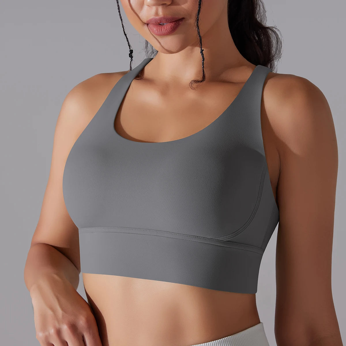 Crop top deportivo mujer Morado