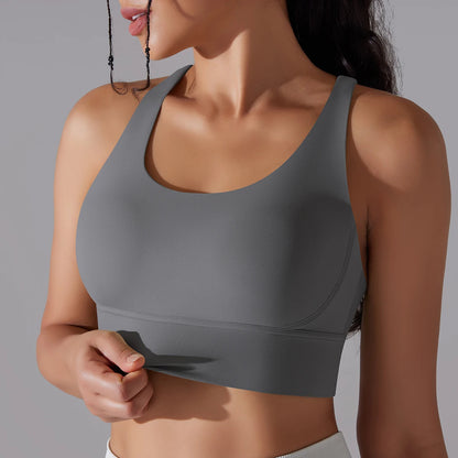 Crop top deportivo mujer Gris