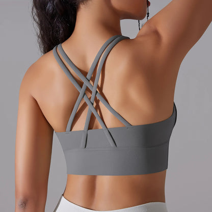 Crop top deportivo mujer Gris