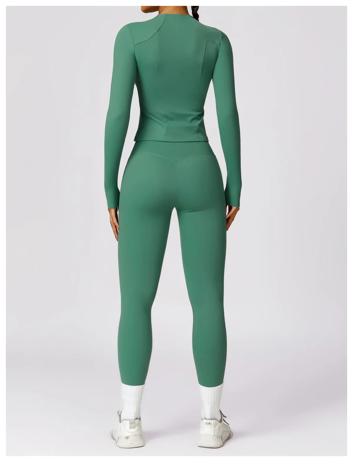 Conjunto deportivo mujer legging y top manga larga Verde