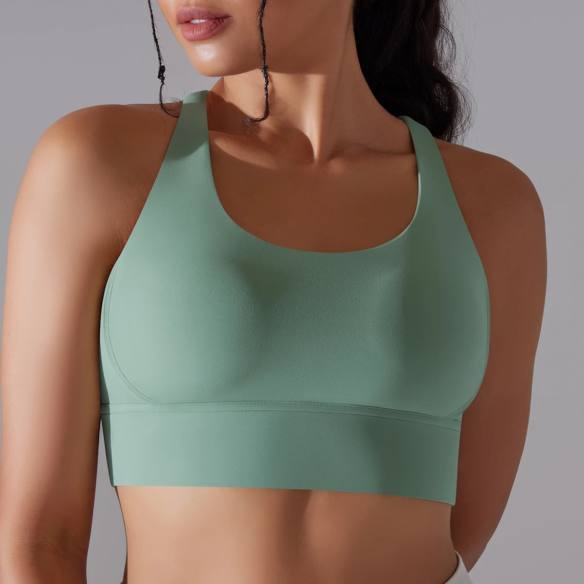 Crop top deportivo mujer Gris